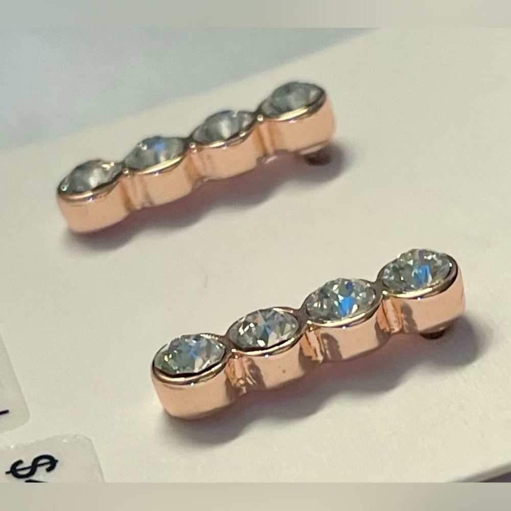 Swarovski crystal (NWT) rose gold plated pierced earrings jewelry - Picture 12 of 17